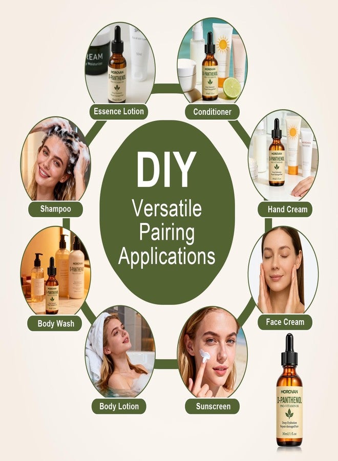 Morovan D-Panthenol Liquid: Pro-Vitamin B5 Concentrate, Cosmetic Grade Dexpanthenol for Skin Hydration, Multi-Use for DIY Face, Hair, Nail Serums & Moisturizers 1 fl oz - Image 4